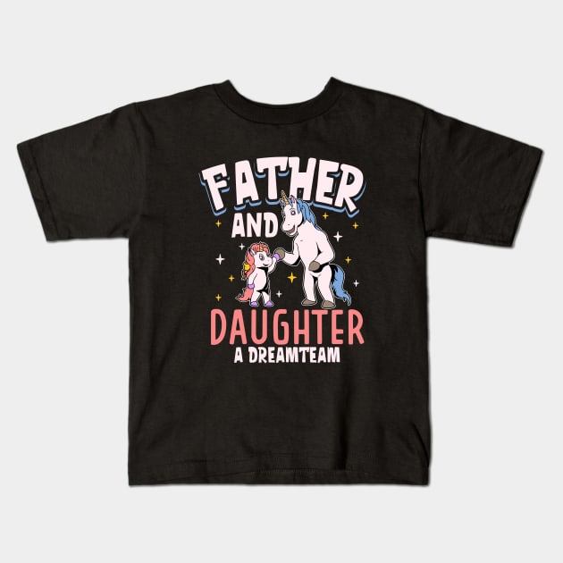 The dream team - father and daughter Kids T-Shirt by Modern Medieval Design